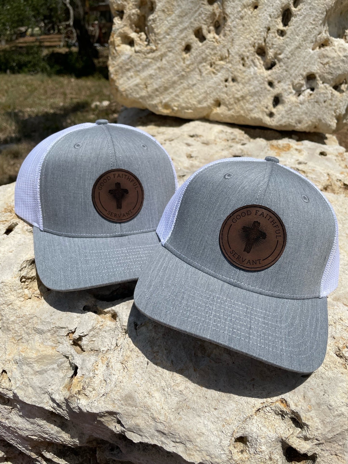 The Classic Leather Patch Hat- Gray