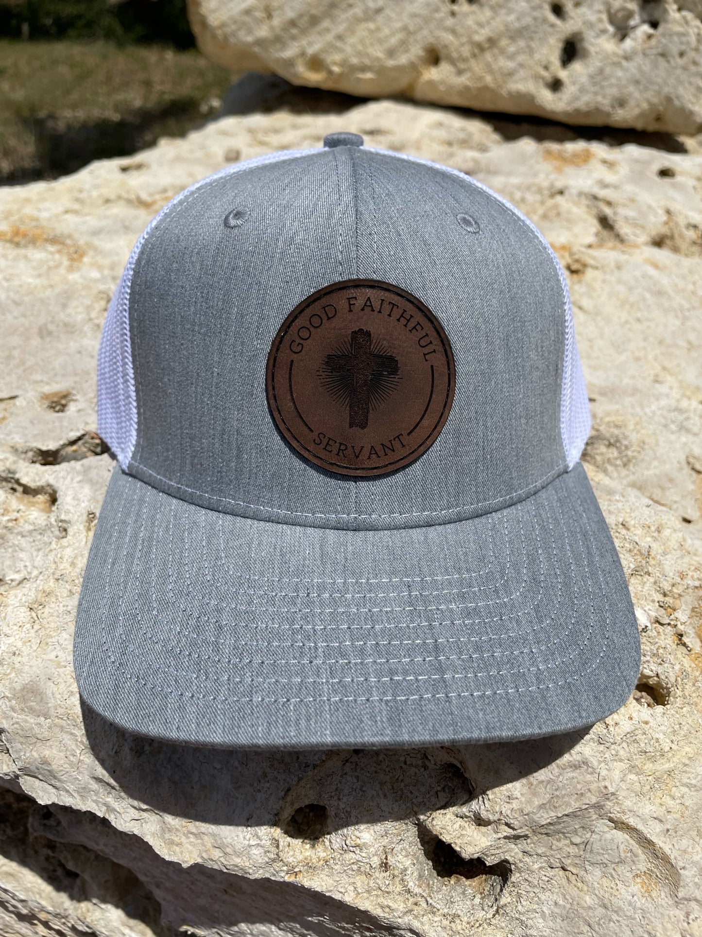 The Classic Leather Patch Hat- Gray