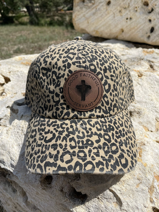 The Classic Leather Patch Hat- Leopard