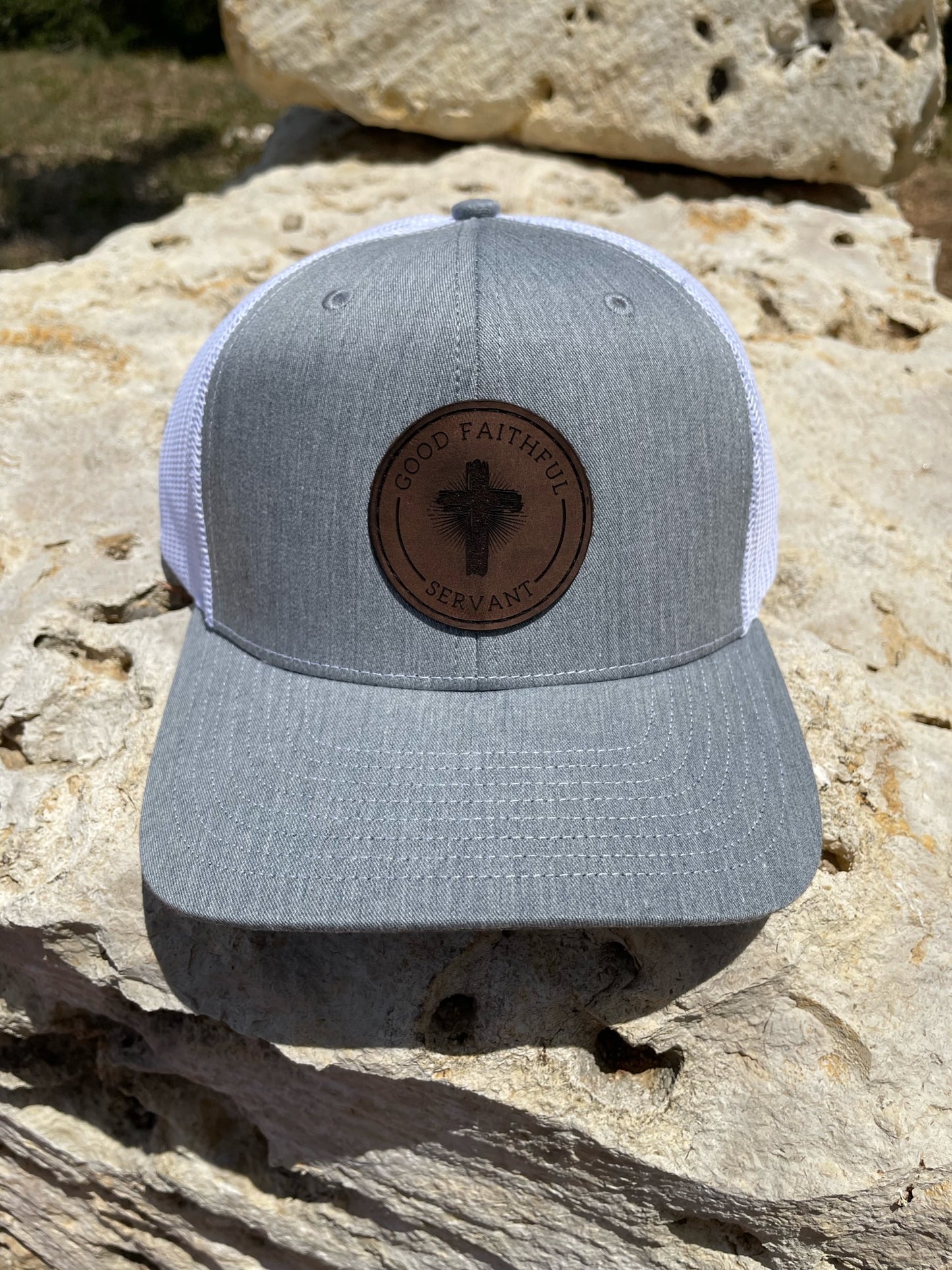 The Classic Leather Patch Hat- Gray