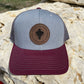 The Classic Leather Patch Hat- Burgundy