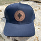 The Classic Leather Patch Hat- Navy